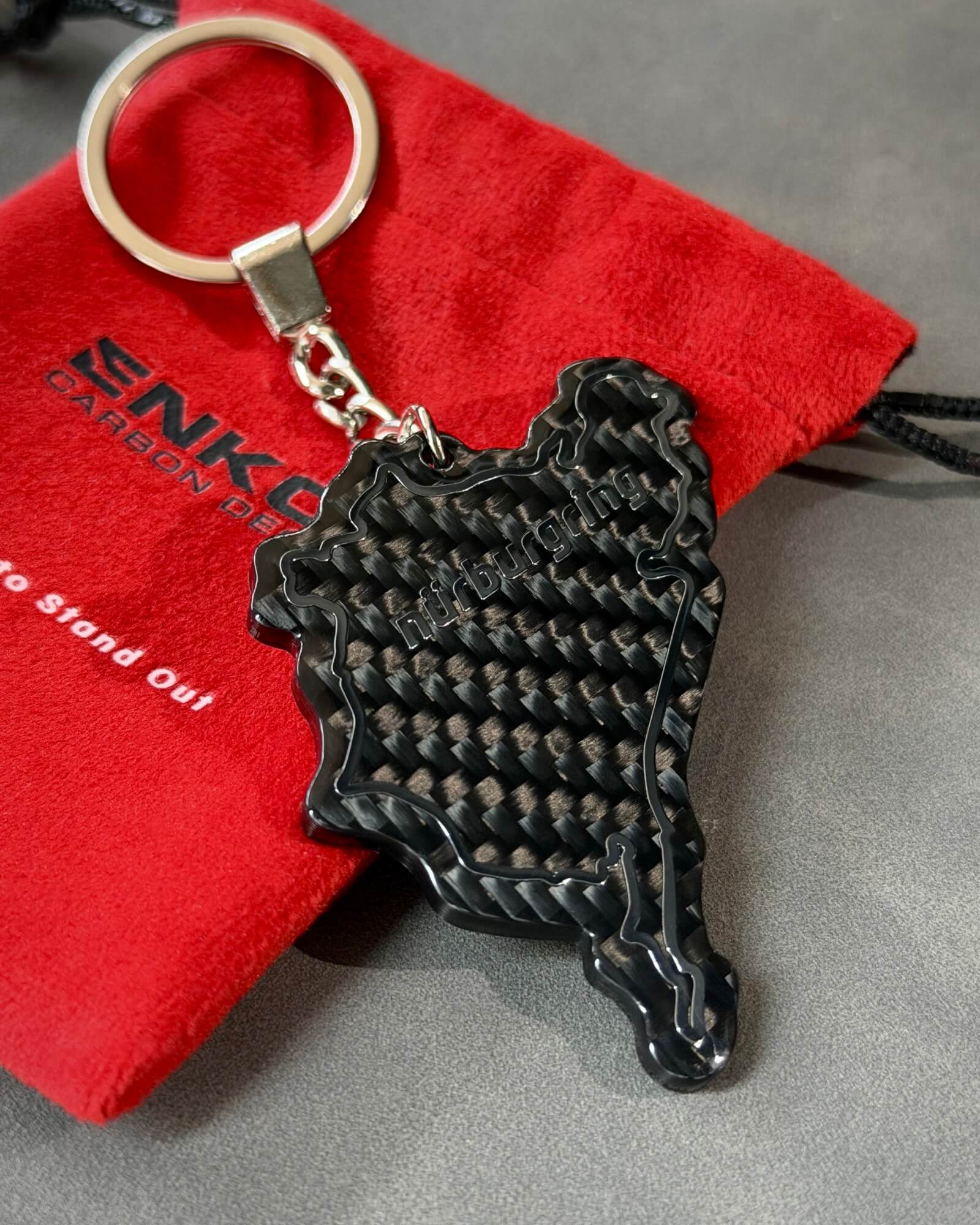 Nürburgring Track — Carbon Keychain
