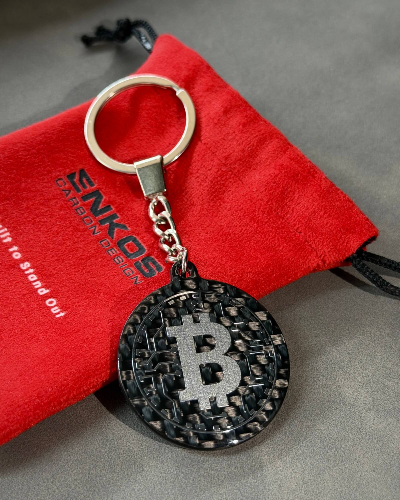 Bitcoin — Carbon Keychain